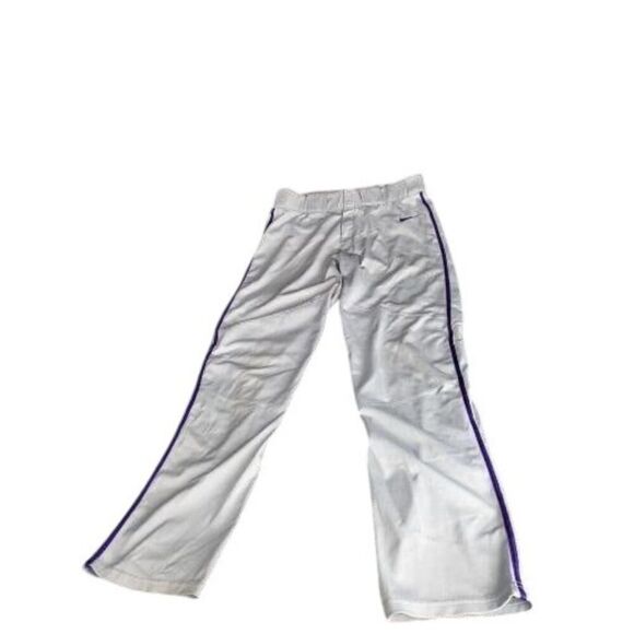 Nike Baseball Performance Pants Men Snap Sz L‎ Gray Purple Collegiate Sportswear - Picture 1 of 8